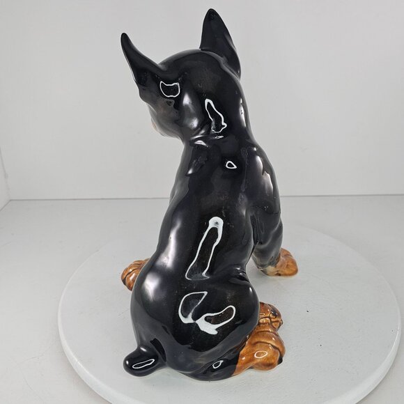 Goebel Doberman Puppy Figurine Dog Black Brown Porcelain *Repaired* - Picture 5 of 11